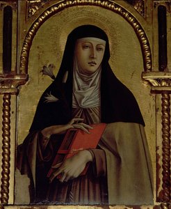 Sainte Claire, détail du triptyque de Santa Lucia - Carlo Crivelli